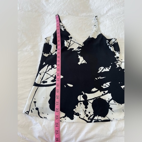 Tibi | SZ 2 | Black White Paint Splatter | Abstract | Sleeveless Tank Camisole - Picture 5 of 9